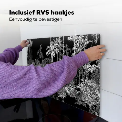 Jungle - Bomen - Bladeren - Tropical Inductie beschemer met haakjes klein -ky-ophangen-nl
