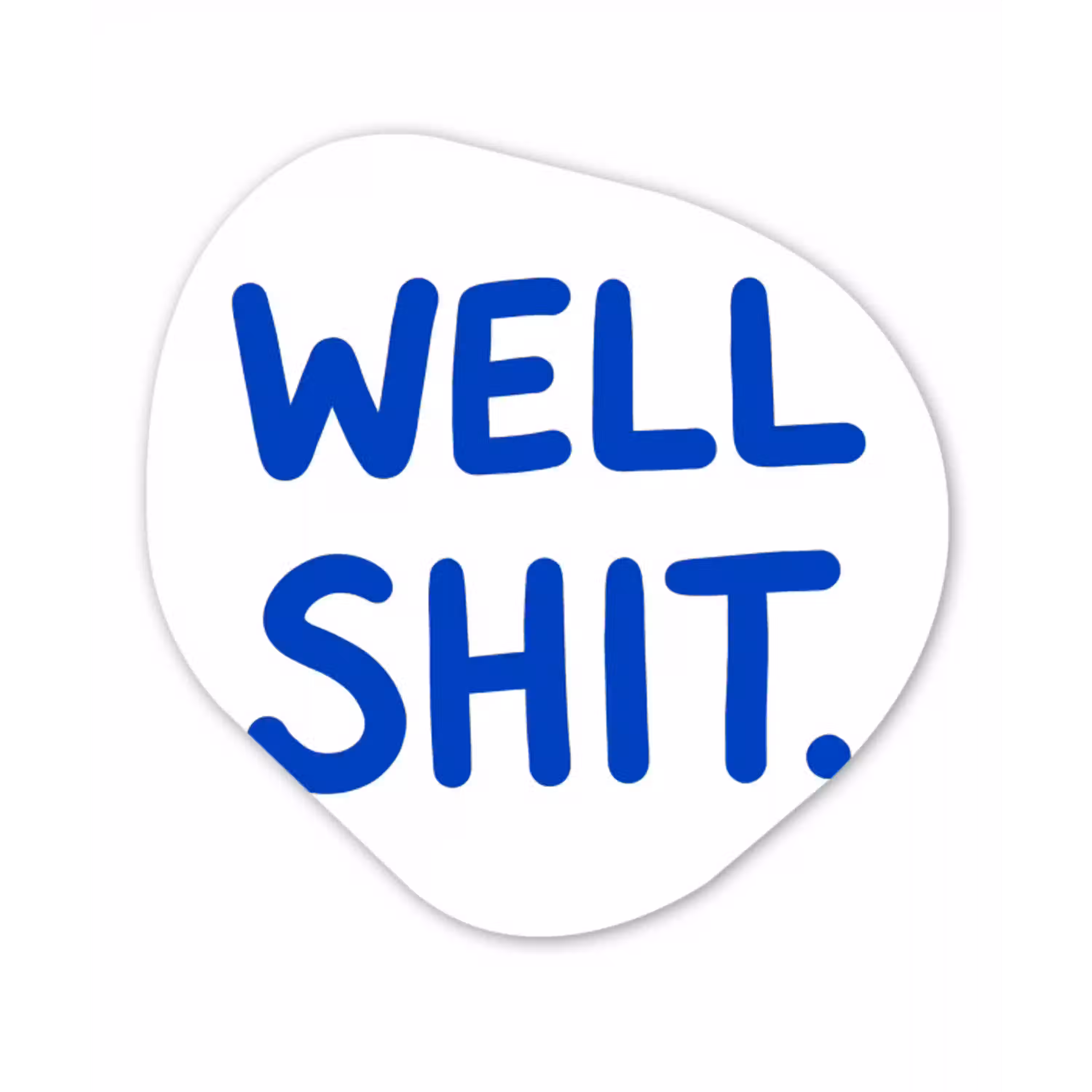 Blauw - Quote - Wit Wandcirkel Organisch Aluminium middel -3d
