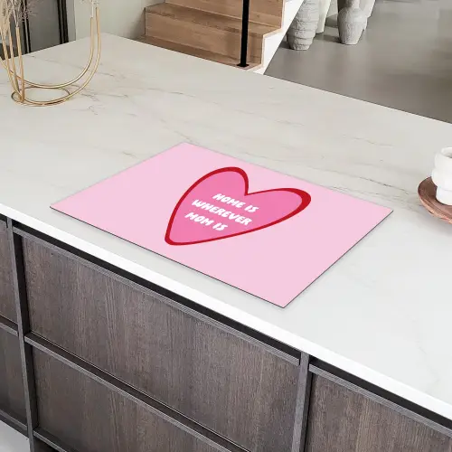 Quote - Moeder - Roze Inductie beschermer vinyl 3mm klein -sfeer8