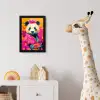 Kimono - Roze - Panda - Bloemenkroon fotolijst zwart zonder passe partout klein -usfeer4_kinderkamer