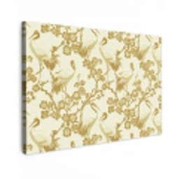 Kraanvogels - Kersenbloesem - Goud Tuinposter op houten frame 2 cm dik klein 845 -3d