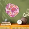 Bloemenpatroon - Roze - Oranje - Bloemen Wandcirkel Organisch Forex 3mm klein -sfeer2