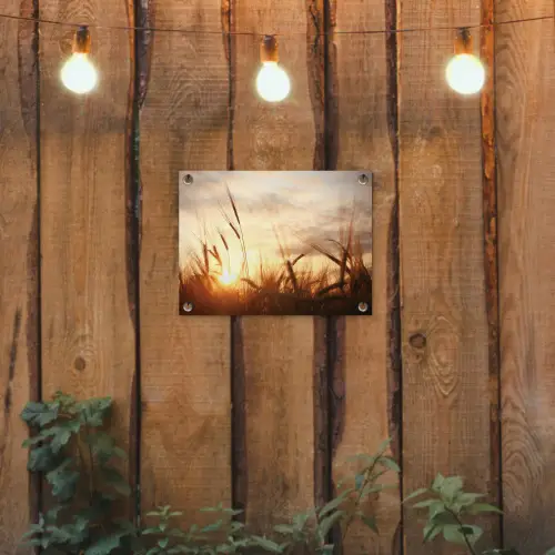 Gouden Graanveld bij Zonsopgang tuinposter los doek klein -sfeer1
