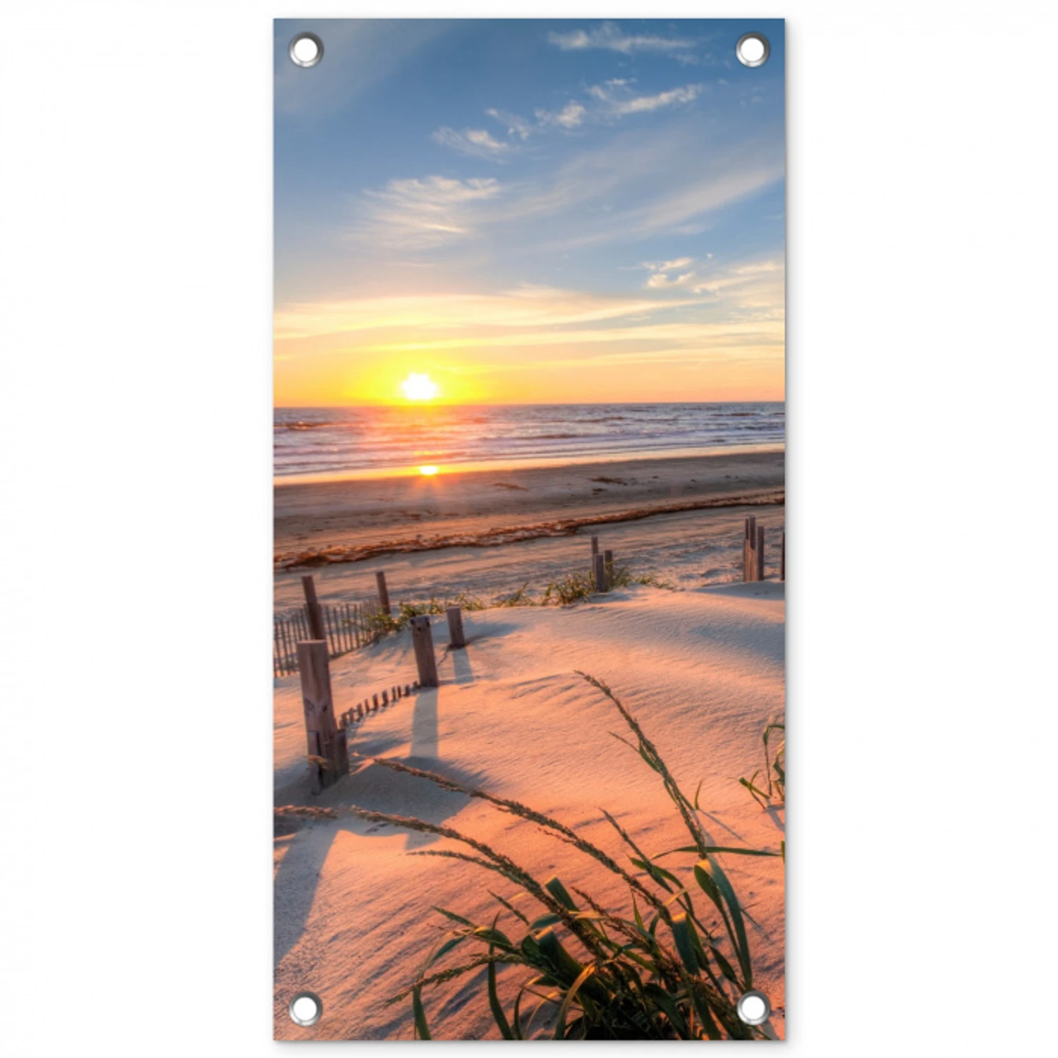 Zandpad bij Zonsondergang tuinposter los doek klein -3d