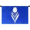 Tulp - Minimalistisch - Bladeren - Wit Wandkleed katoen klein -zz3d