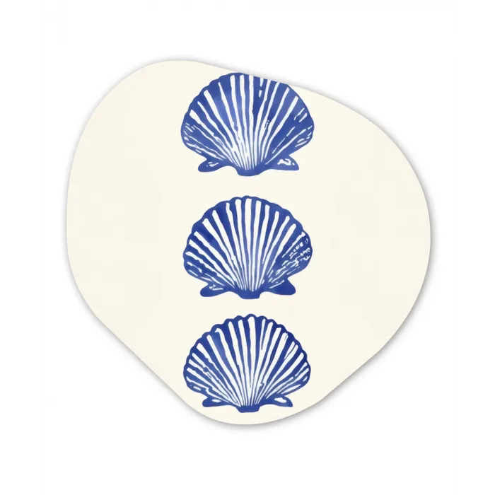 Schelpen - Blauw - Patroon Wandcirkel Organisch Forex 3mm klein -3d