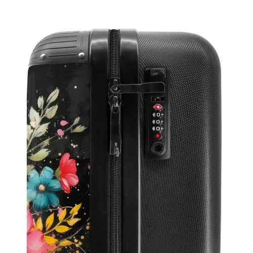 Bloemen in graffiti stijl NBS - Handbagage koffer - Kinderen Unisex middel -slot