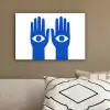 Handen - Twee - Ogen - Blauw canvas 2cm klein -sfeer3