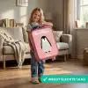 Pinguïn - Stippen - Roze - Minimalistisch Kinderkoffer - Roze klein -sfeer2_NL