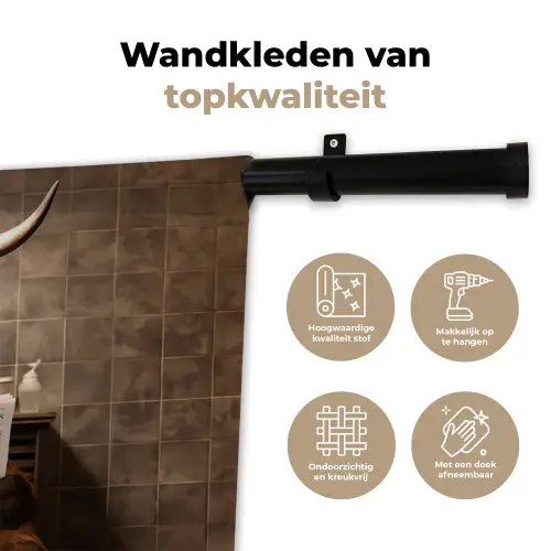 Schotse hooglander - Krant - Toilet Wandkleed katoen klein -sfeer2