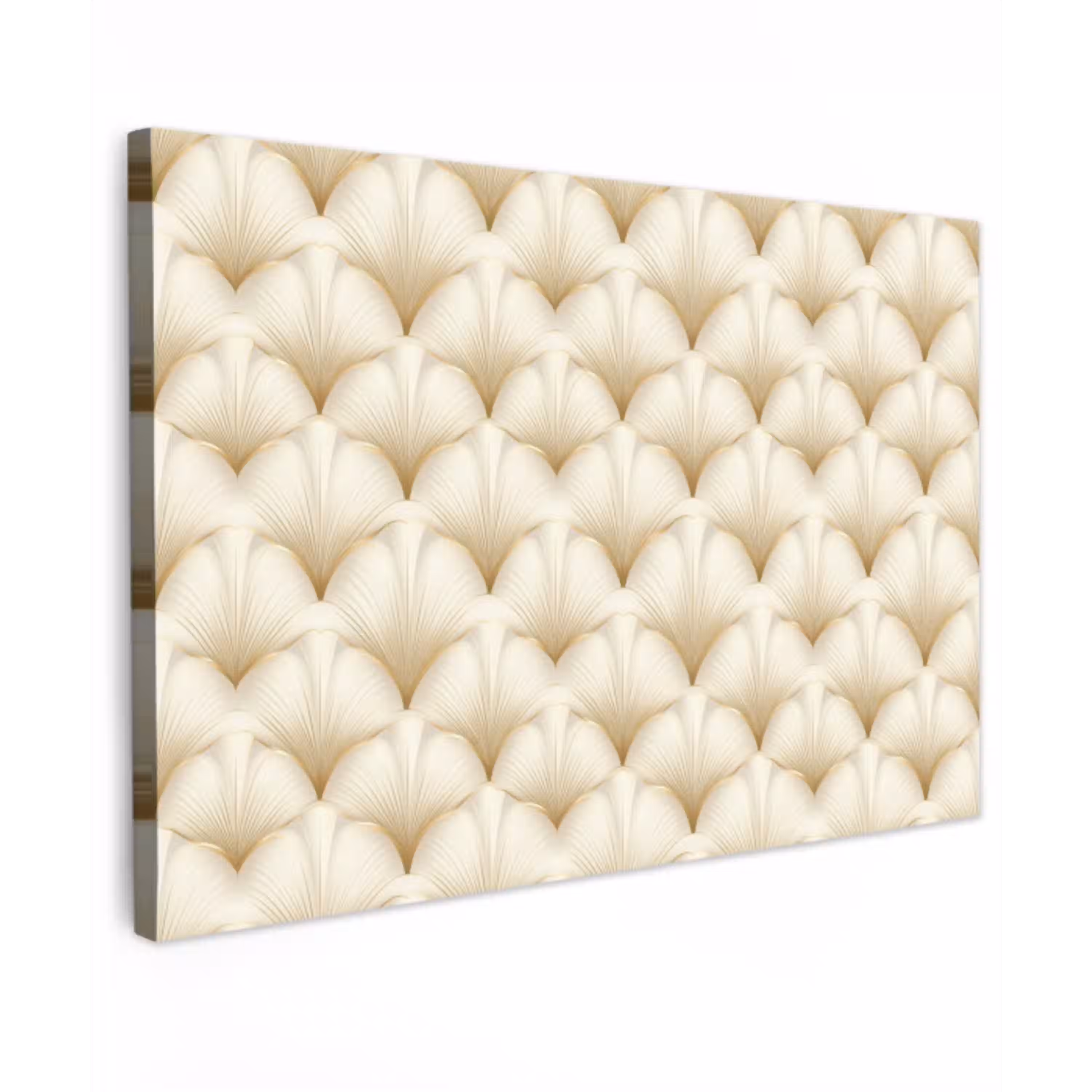 Waaier - Motief -  Goud Tuinposter op houten frame 2 cm dik klein 845 -3d
