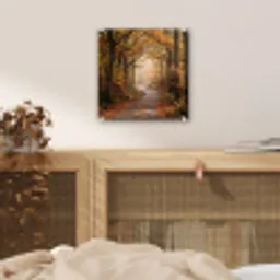 Bospad - Herfstbos - Bladeren - Oranje - Nostalgisch plexiglas 5mm klein -sfeer4