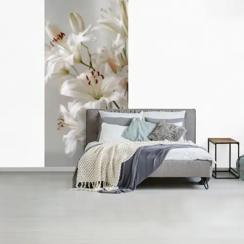 Lelies - Boekte - Wit - Meeldraden fotobehang vinyl groot -slaapkamer