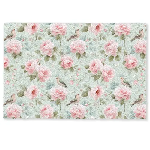 Rozen - Vogels - Pastel - Kleurrijk Deurmat klein 898 -zkaufland3d