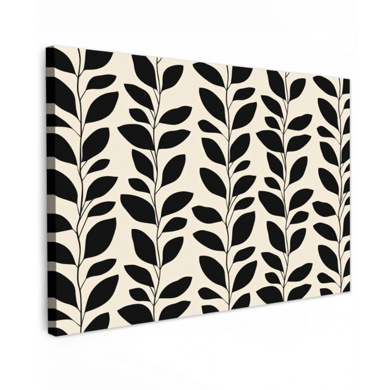 Botanisch - Dessin - Zwart - Beige Tuinposter op houten frame 2 cm dik klein 845 -3d
