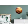 Zonnebloemen - Zonsondergang - Landschap Wandcirkel aluminium klein -slaapkamer