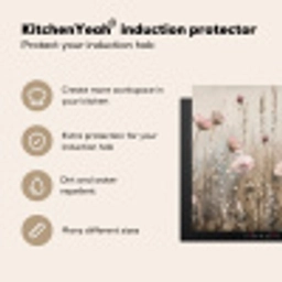 Bloemen - Roze - Modern - Beige Inductie beschermer vinyl 3mm middel -vsfeer2_ENG