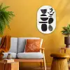 Japandi - Zwart - Abstract Wandcirkel Ovaal Forex klein -sfeer4