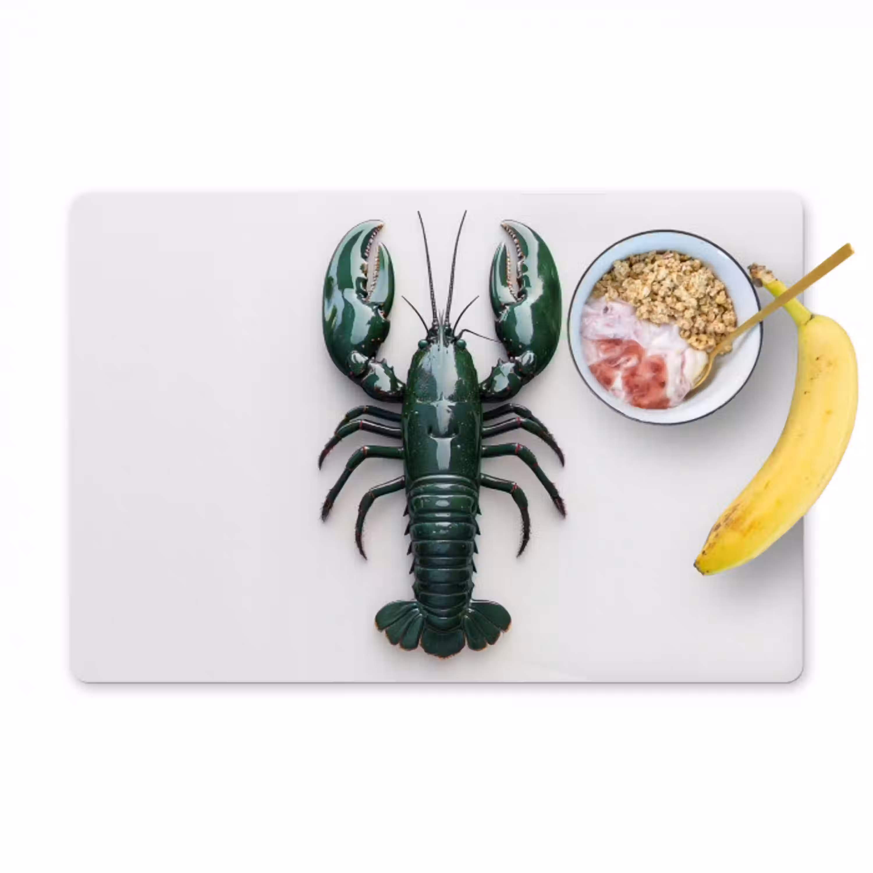 Kreeft - Glossier - Groen - Wit Placemat vinyl groot -zzzproduct_Kitchenyeah-website