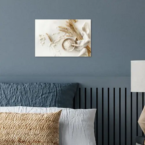 Bloem - Hout - Tarwe poster papier klein -sfeer2