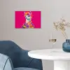 Lama - Kimono - Bloemenkrans - Felroze poster papier klein -sfeer3