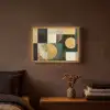 Abstract - Goud - Brons - Vormen - Geometrisch Light Box met batterij (Wandlamp) middel -sfeer4