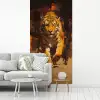 Tijger - Geschilderd - Oranje - Penseelstreken fotobehang vinyl groot -woonkamer