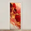 Marmer - Rood - Goud - Modern - Abstract deurposter klein -3d_beige