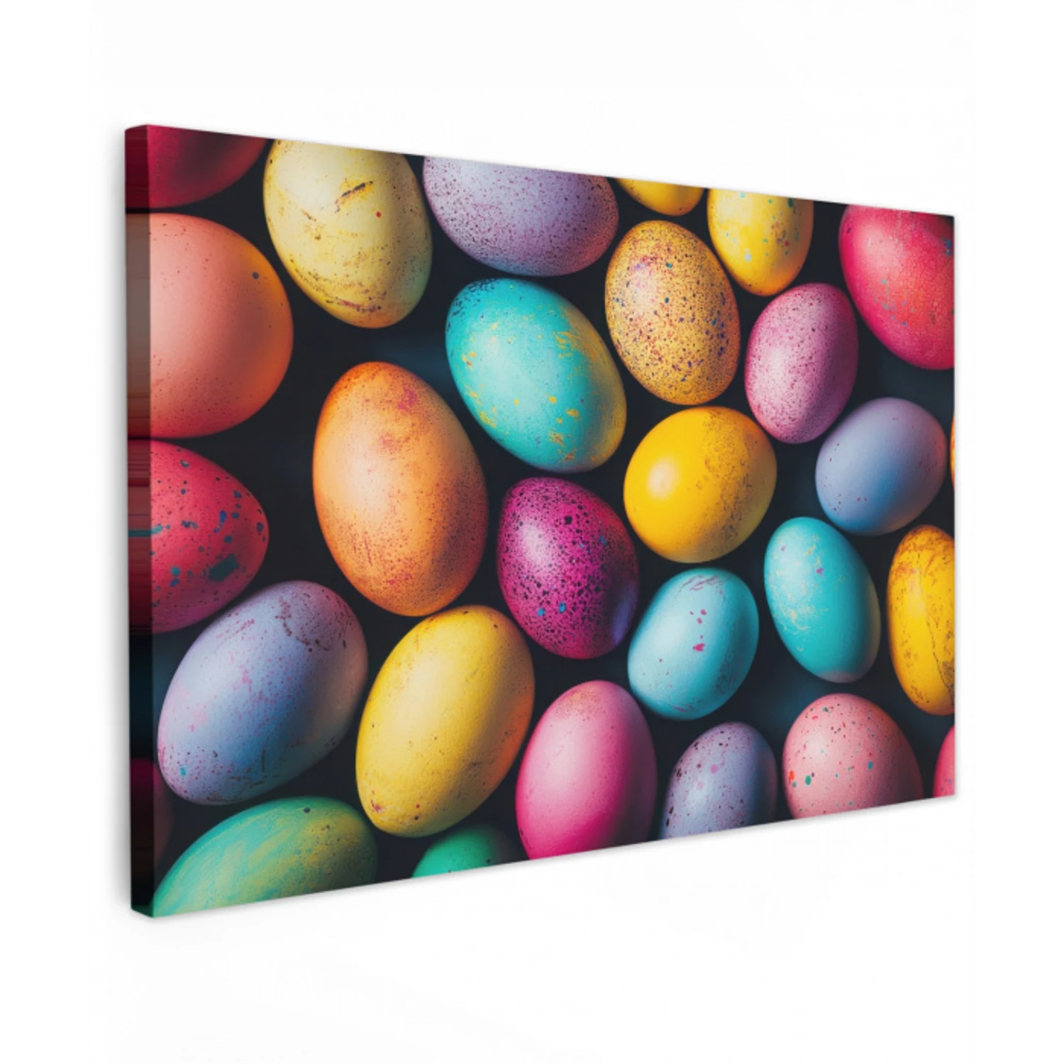 Kleurrijk - Paaseitjes - Spetters Tuinposter op houten frame 2 cm dik klein -3d