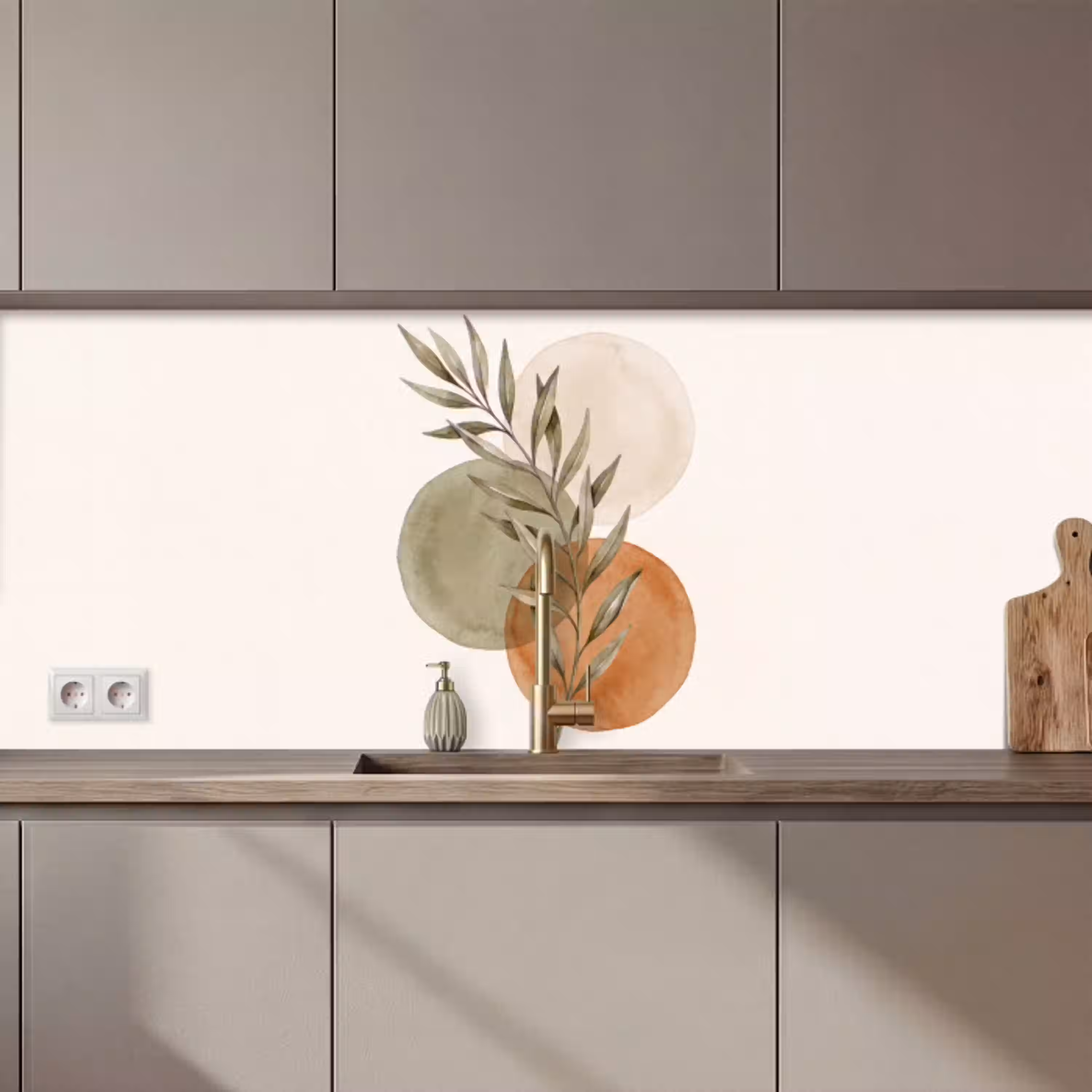 Plant - Cirkels - Abstract keuken achterwand 2 middel zz_3dshopping