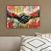 Graffiti - Rozen - Handen - Street art - Banksy canvas 2cm klein -sfeer3