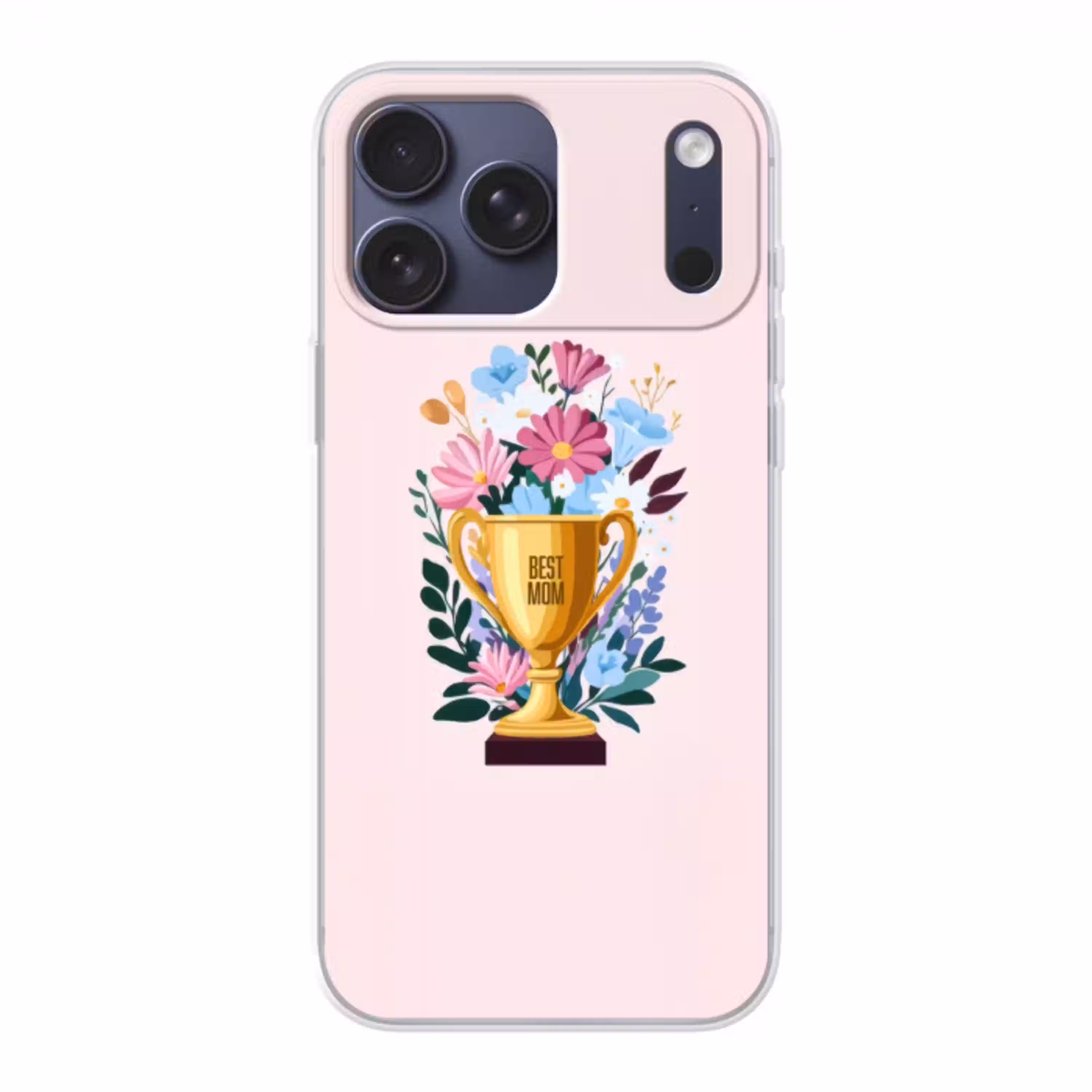Trofee - Best Mom - Bloemen - Kleurrijk Telefoonhoesje iPhone 17 Pro Max klein -3d