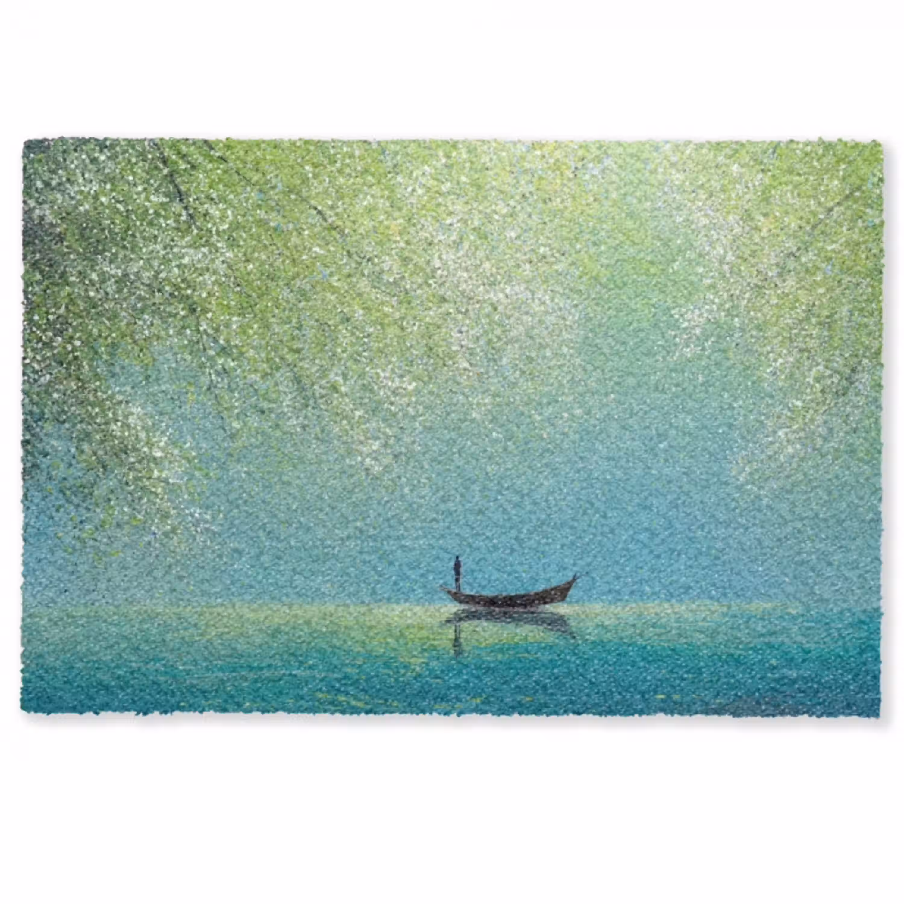 Bootje - Water - Bladeren - Bloesems Deurmat klein -zkaufland3d