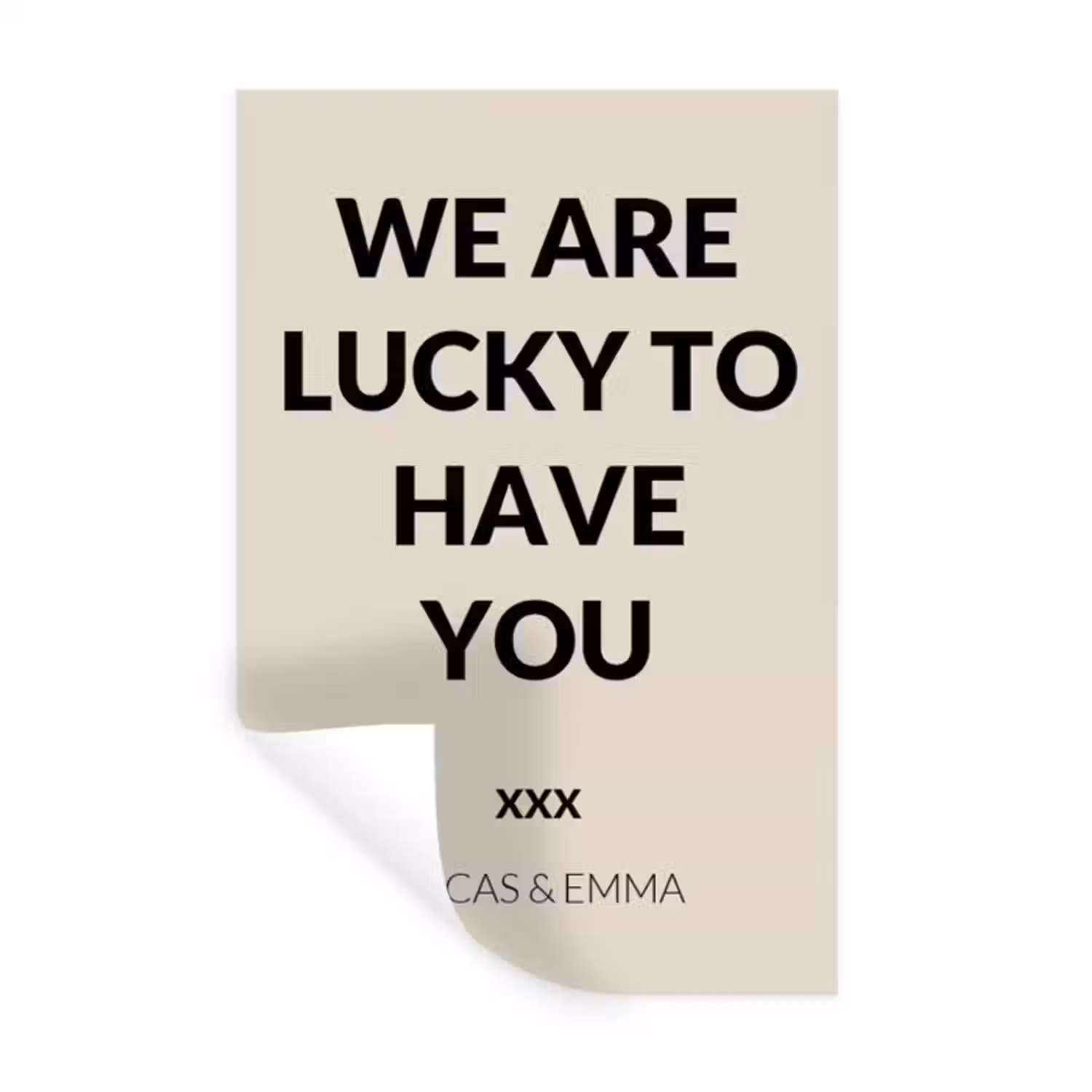 Gepersonaliseerde muursticker - We Are Lucky To Have You