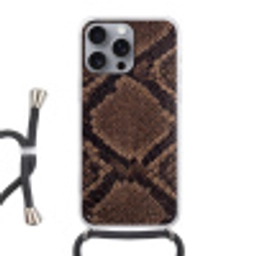Python - Schubben - Brons Hoesje iPhone 16 Pro Max met koord klein -3d