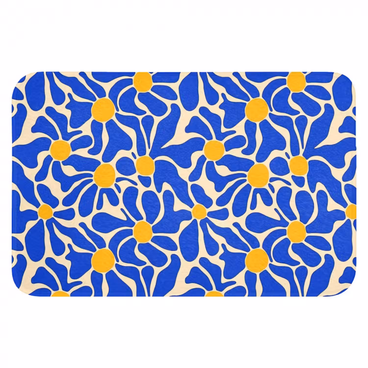 WC Vorleger - Abstrakt - Blume - Blau