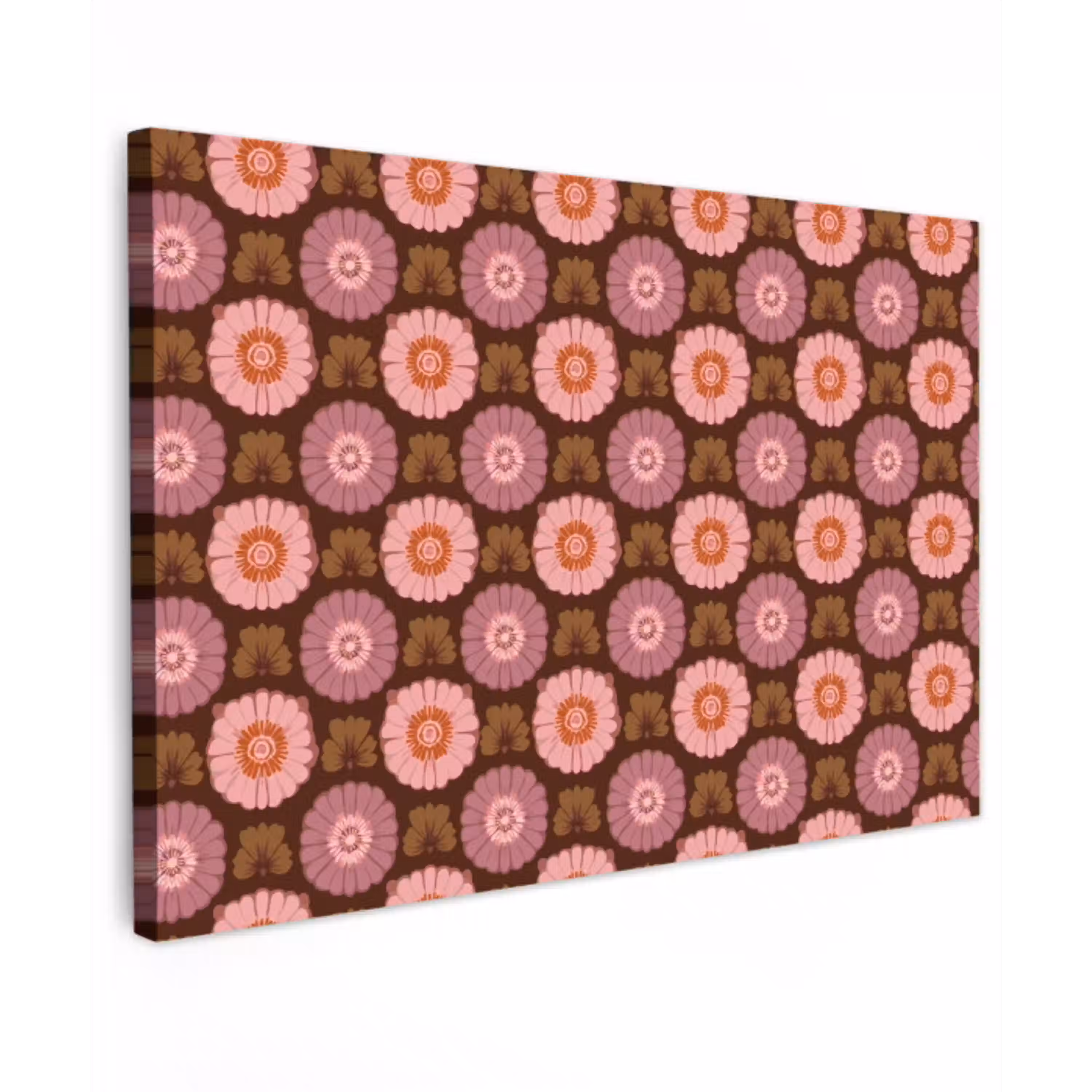 Retro - Madelief - Roze Tuinposter op houten frame 2 cm dik klein 845 -3d