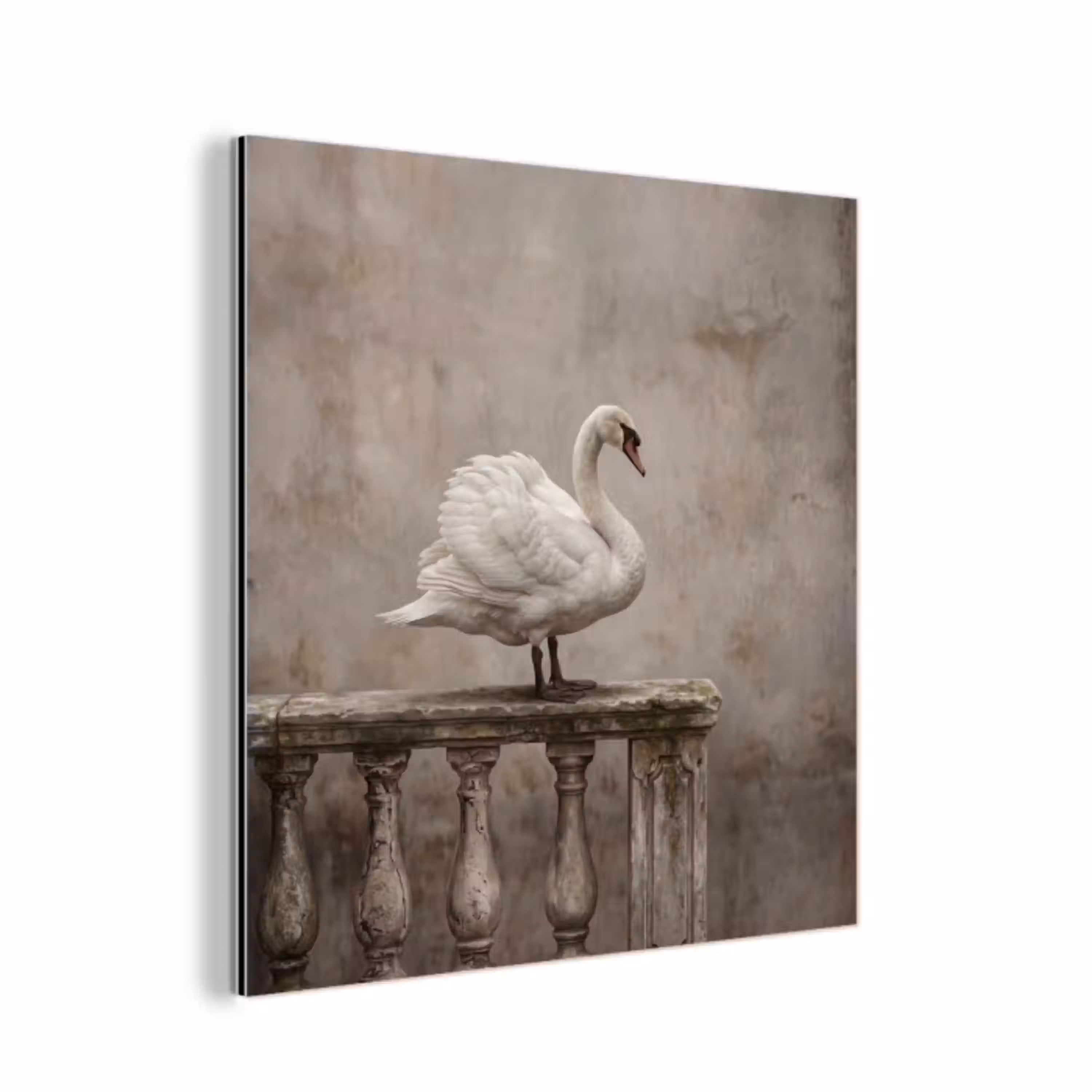 Zwaan - Elegant - Dieren - Wit aluminium wit klein -3d