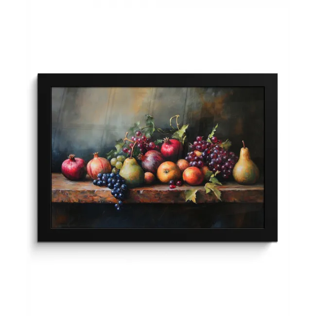 Rustiek - Stilleven - Fruit fotolijst zwart zonder passe partout klein -3d