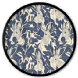 Hazen - Bladeren - Patroon - Blauw - Beige Fotolijst rond zonder passe partout klein 856 -3d