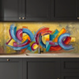 Abstract - Cirkels - Schilderij - Kleurrijk - Dynamisch keuken achterwand 2 middel -sfeer1
