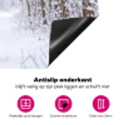 Hert - Winter - Bos - Natuur - Wit Inductie beschermer vinyl 3mm klein -wsfeer4_website