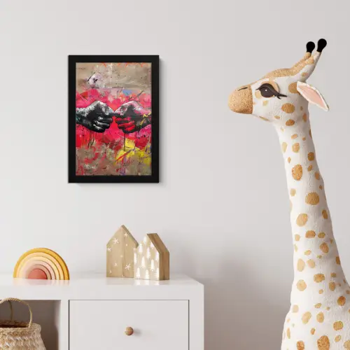 Street art - Handen - Graffiti - Kunst - Banksy fotolijst zwart zonder passe partout klein -usfeer4_kinderkamer