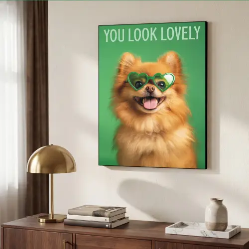 Hond - Zonnebril - Valentijn - Love Textielframe zwart klein -sfeer3