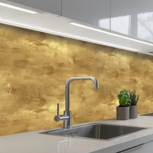 Industrieel - Textuur - Goud keuken achterwand 2 middel 871 -3d_schuin