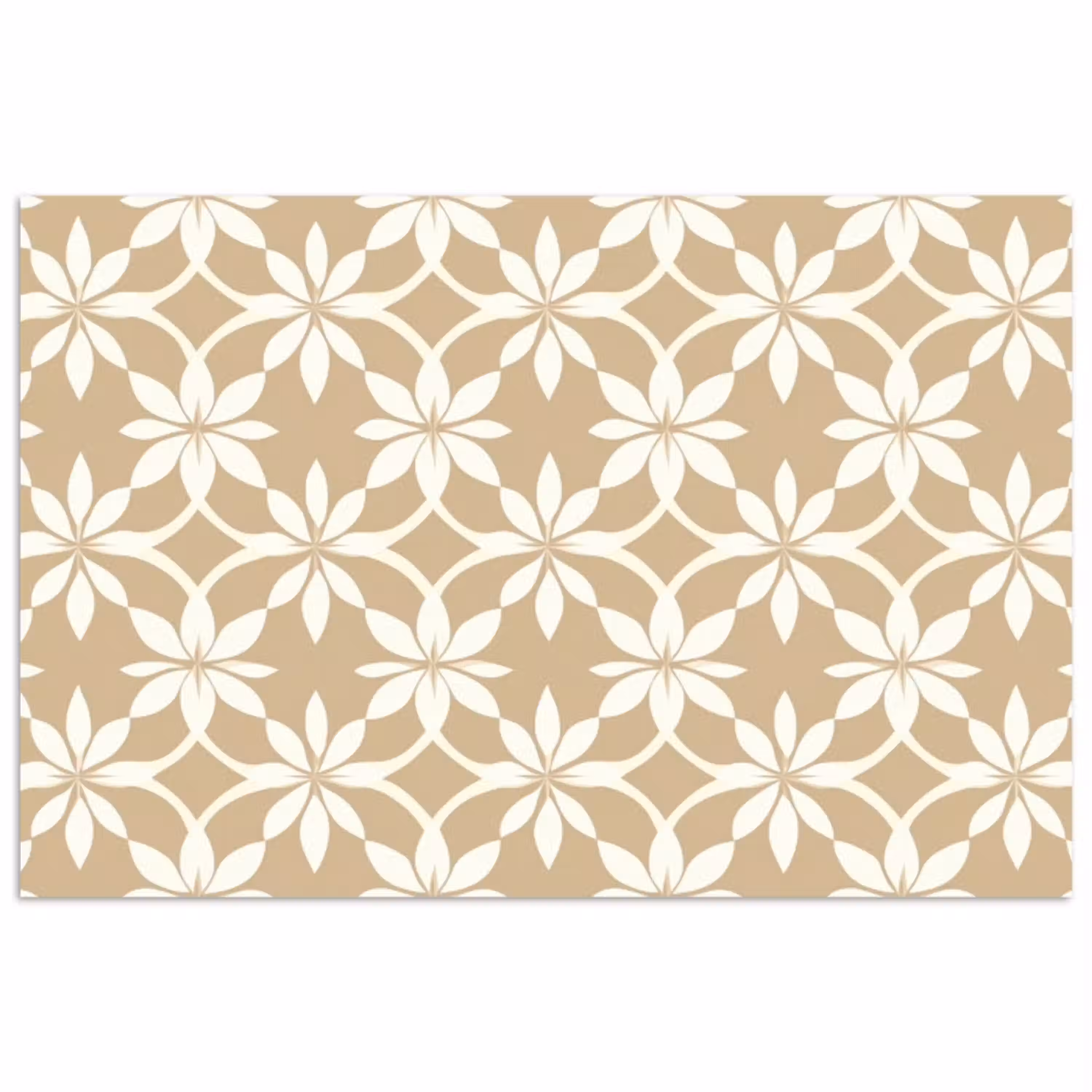 Bloemen - Patroon - Beige poster papier klein 62 -3d