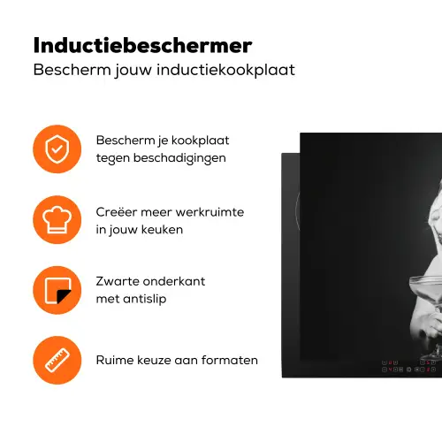 Buldog - Hond - Glas Inductie beschermer vinyl 3mm klein -zzzzzzz-td-ups