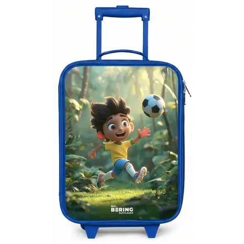 Voetbal - Jongen - Bos Kinderkoffer - Blauw klein -zz3dotto