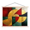 Abstract - Kerst - Goud - Rood - Groen textielposter latten blank klein -3d