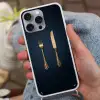 Bestek - Donkerblauw - Goud Hoesje iPhone 16 Pro Max met koord klein -sfeer3